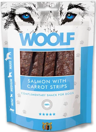 WOOLF Salmon Carrot Strips Paski Łosoś z Marchwią 100g