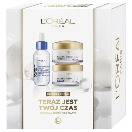Ekspert Wieku 60+ zestaw serum do twarzy 30ml + krem na dzień 50ml + krem na noc 50ml