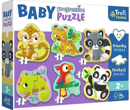 TREFL 44005 Puzzle Baby Progressive - Zwierzęta exotic