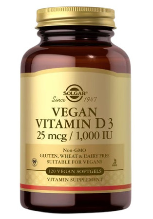 SOLGAR Vitamin D3 25 mcg (1000 IU) - Witamina D3 120 kaps.