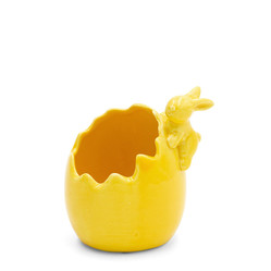 Ozdoba Wielkanocna, Figurka ceramiczna, kolor żółty, rozmiar 9 x 10 x 8 cm
