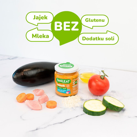 Smileat, BIO Słoiczek z ryżem i indykiem z warzywami, małe kawałki 10m+, 230g