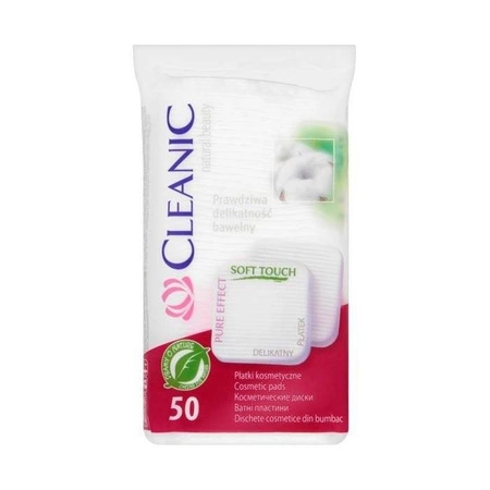 Cleanic – Płatki kosmetyczne kwadratowe – 50 szt.