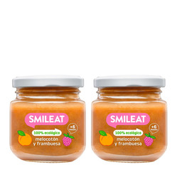 Zestaw: 2x Smileat, BIO Deser z brzoskwiniami i malinami 6m+, 130g