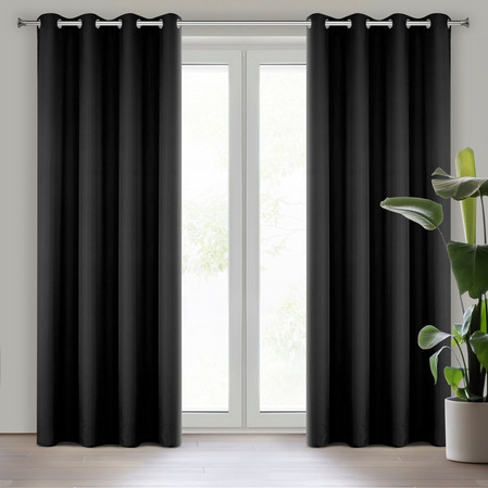 ZASŁONA GOTOWA RITA 140 X 250 CM CZARNY