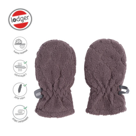 Lodger Polarowe rękawiczki niemowlęce wrzosowe Fleece 0-12 m
