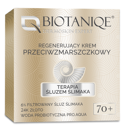 Biotaniqe,  Terapia Śluzem Ślimaka, Regenerujący Krem Przeciwzmarszczkowy 70+, 50 ml