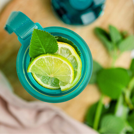 Wessper Butelka na wodę z tritanu motywacyjna z miarką ACTIVEMAX TRILINE z możliwością filtracji zielona 500 ml