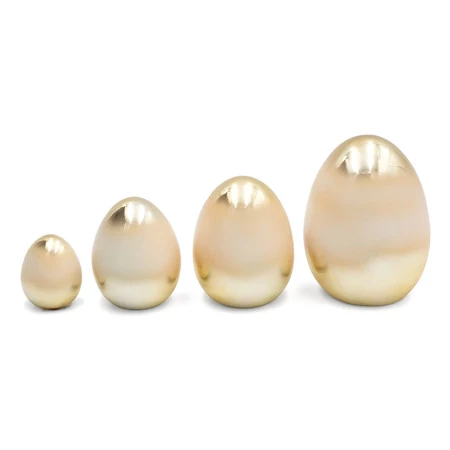 Ozdoba Wielkanocna, Figurka ceramiczna, kolor kremowy, rozmiar 9 x 11 x 9 cm