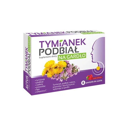 ACTUS PHARMA Tymianek i Podbiał na ból gardła 8 pastylek