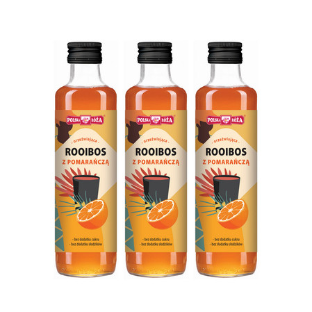 Zestaw: 3x Herbata Rooibos z pomarańczą 250ml POLSKA RÓŻA