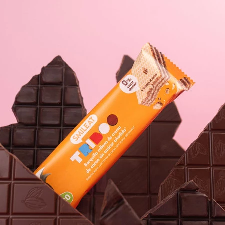Smileat Triboo, BIO Wafelek z nadzieniem kakaowym, 30 g