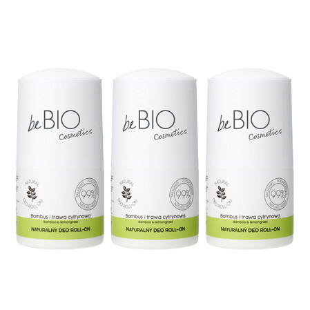 Zestaw: 3x beBIO deo roll-on Bambus i trawa cytrynowa 50ml