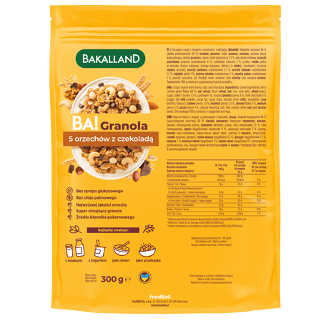 Bakalland BA! Granola 5 orzechów 300g pełnoziarnista