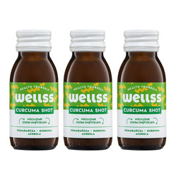 Zestaw: 3x Wellss Shot Kurkuma. Pomarańcza, kurkuma i acerola 60 ml
