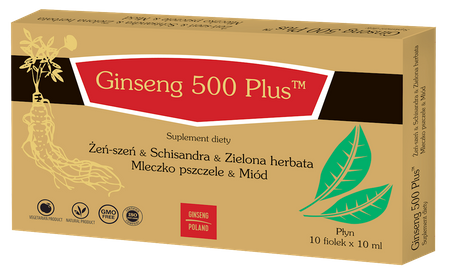 Ginseng Poland − Ginseng 500 Plus − 10 x 10 ml