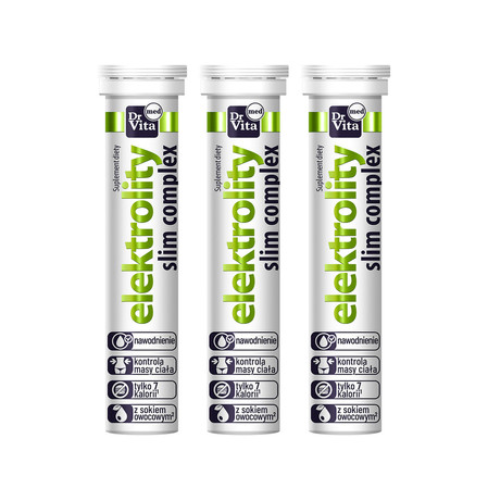 Zestaw: 3x Dr Vita Elektrolity slim complex 20 tabletek musujących