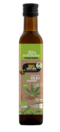 BIG NATURE Olej konopny tłoczony na zimno BIO 500ml