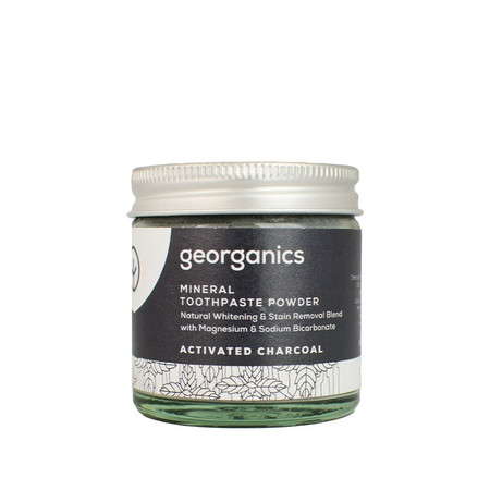 Georganics, Proszek do mycia zębów, do codziennej pielęgnacji, z aktywnym węglem, 60 ml