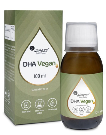 Aliness Vegan Omega 3 kwasy tłuszczowe DHA z alg 100 ml vege