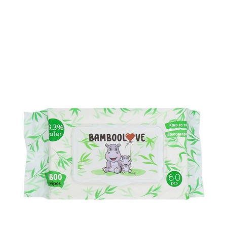 Bamboolove, Bambusowe chusteczki nawilżane dla dzieci, 60 szt.