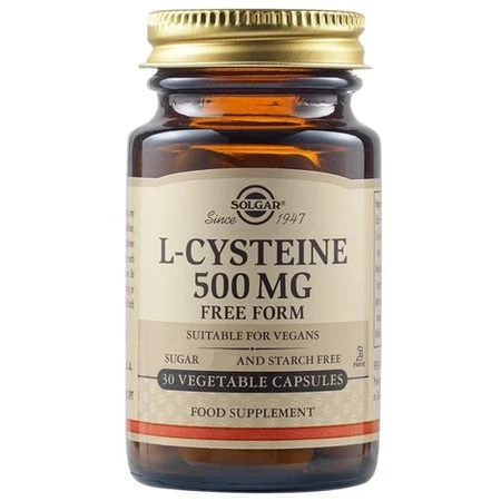 Solgar – L-cysteina 500 mg, suplement diety – 30 kapsułek
