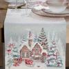 Bieżnik świąteczny gobelinowy 45x140 cm – Chatka Świętego Mikołaja