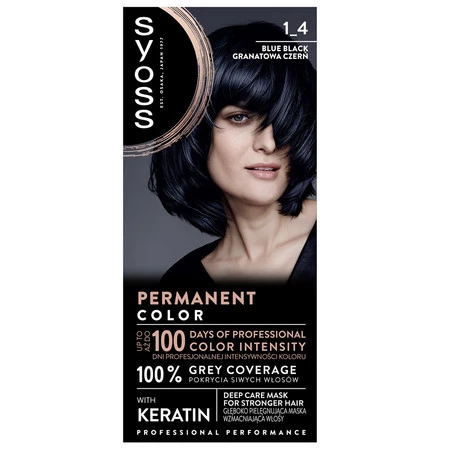Permanent Coloration farba do włosów trwale koloryzująca 1_4 Granatowa Czerń