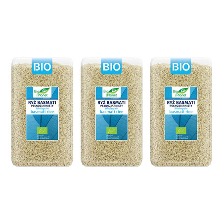 Zestaw 3x Bio Planet − Ryż Basmati pełnoziarnisty BIO − 1 kg