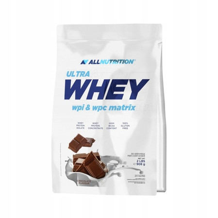 ALLNUTRITION Whey Ultra odżywka białkowa koncentrat WPC i izolat WPI 908g smak czekolada