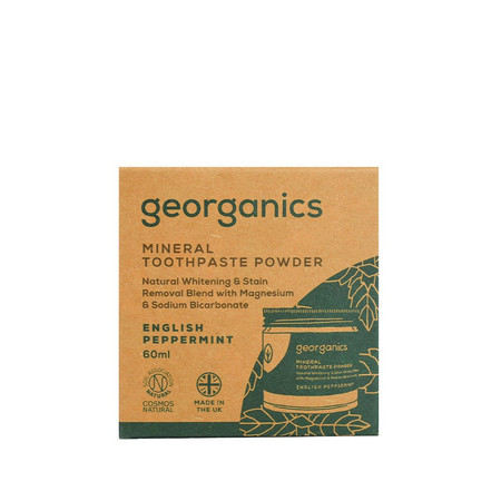 Georganics, Proszek do mycia zębów, do codziennej pielęgnacji, smak mięty pieprzowej, 60 ml