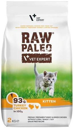 Vet Expert RAW PALEO Kitten Indyk Kurczak 2kg
