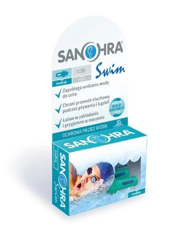SANOHRA SWIM Zatyczki stopery do uszu dla dorosłych do pływania 1 para