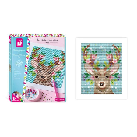 Janod Zestaw kreatywny Haft diamentowy Malowanie diamentami Jeleń 8+