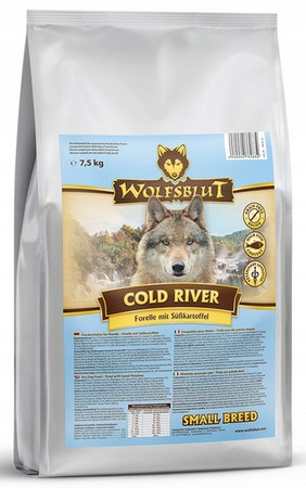Wolfsblut Dog Cold River Small – pstrąg i bataty 7,5 kg – bezzbożowa karma dla małych ras