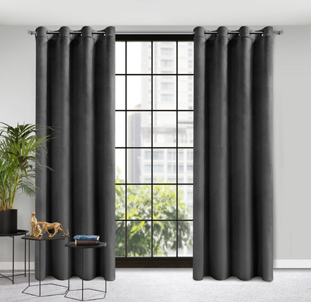 ZASŁONA GOTOWA D91 ROSA 140 X 250 CM CZARNY
