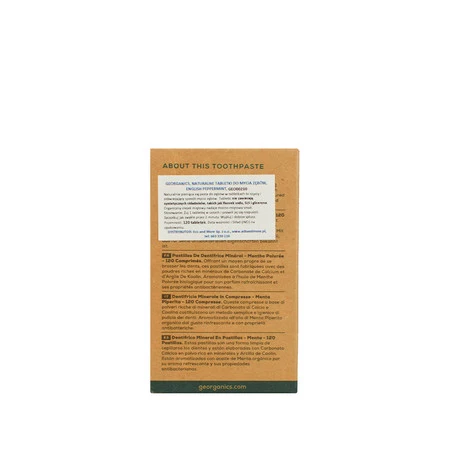 Georganics, Naturalne tabletki do mycia zębów, English Peppermint, 120 tabletek