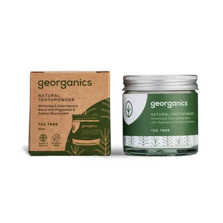 Georganics, Proszek do czyszczenia zębów, Tea Tree, 60 ml