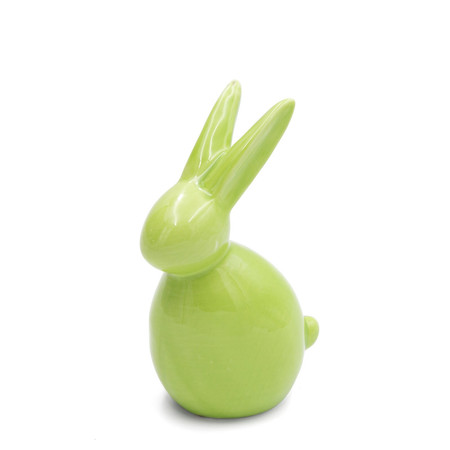 Ozdoba Wielkanocna, Figurka ceramiczna, kolor zielony, rozmiar 10 x 16 x 7 cm
