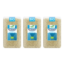 Zestaw 3x Bio Planet − Ryż Basmati pełnoziarnisty BIO − 1 kg