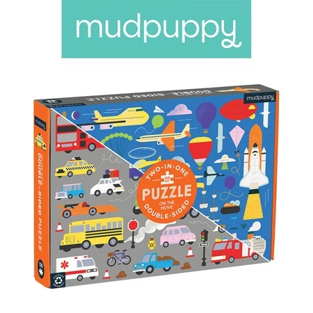 Mudpuppy Puzzle dwustronne 2w1 Środki transportu 100 elementów 6+