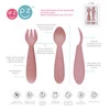 EZPZ Komplet silikonowych sztućców Mini Utensils pastelowy róż