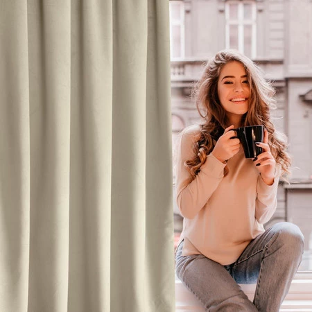 ZASŁONA GOTOWA D91 ROSA NA TAŚMIE 140 X 270 CM BEŻOWY