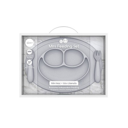 EZPZ Komplet naczyń silikonowych Mini Feeding Set pastelowa szarość