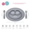 EZPZ Komplet naczyń silikonowych Mini Feeding Set szary