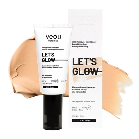 Let's Glow rozświetlająco-nawilżający krem BB do skóry suchej i normalnej 2.5 N Beige 30ml