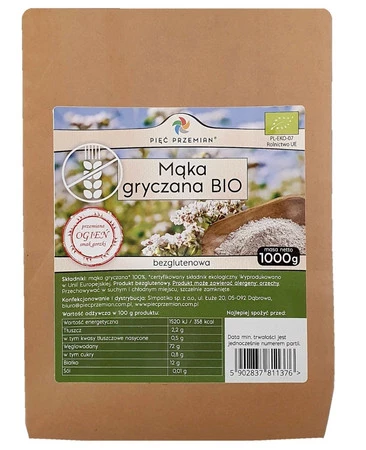 Pięć Przemian Mąka gryczana pełnoziarnista BIO 1000 g