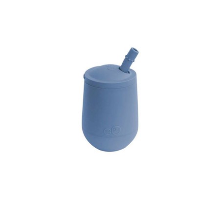EZPZ Silikonowy kubeczek ze słomką Mini Cup + Straw Training System 120 ml ciemny niebieski