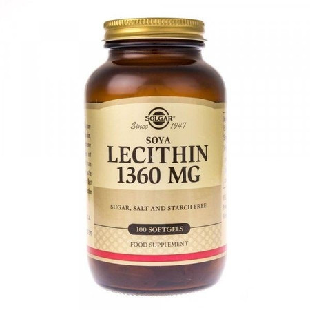 Solgar Soya Lecithin Lecytyna na dobry nastrój 100 kaps.