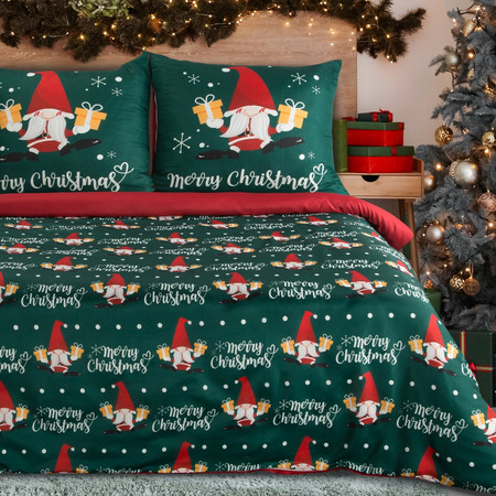 Komplet pościeli świątecznej 140x200 cm z mikrowłókna, Merry Christmas